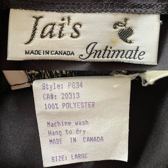 Jai’s INTIMATE Vintage Sleeveless Nightdress Nightgown Lace Black L - Picture 5 of 5